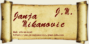 Janja Mikanović vizit kartica